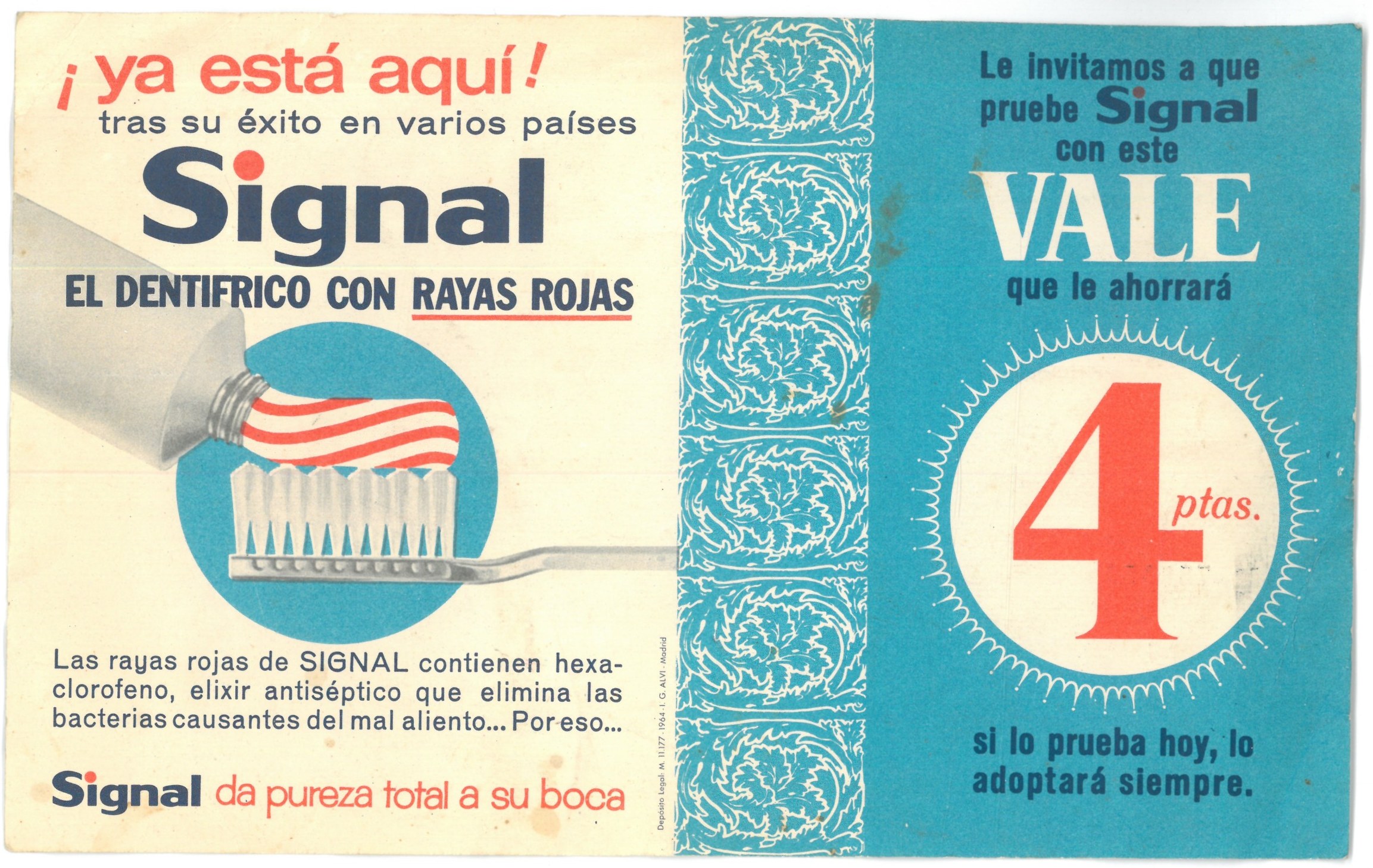 Vale descuento del dentífrico Signal (1964) (1)
