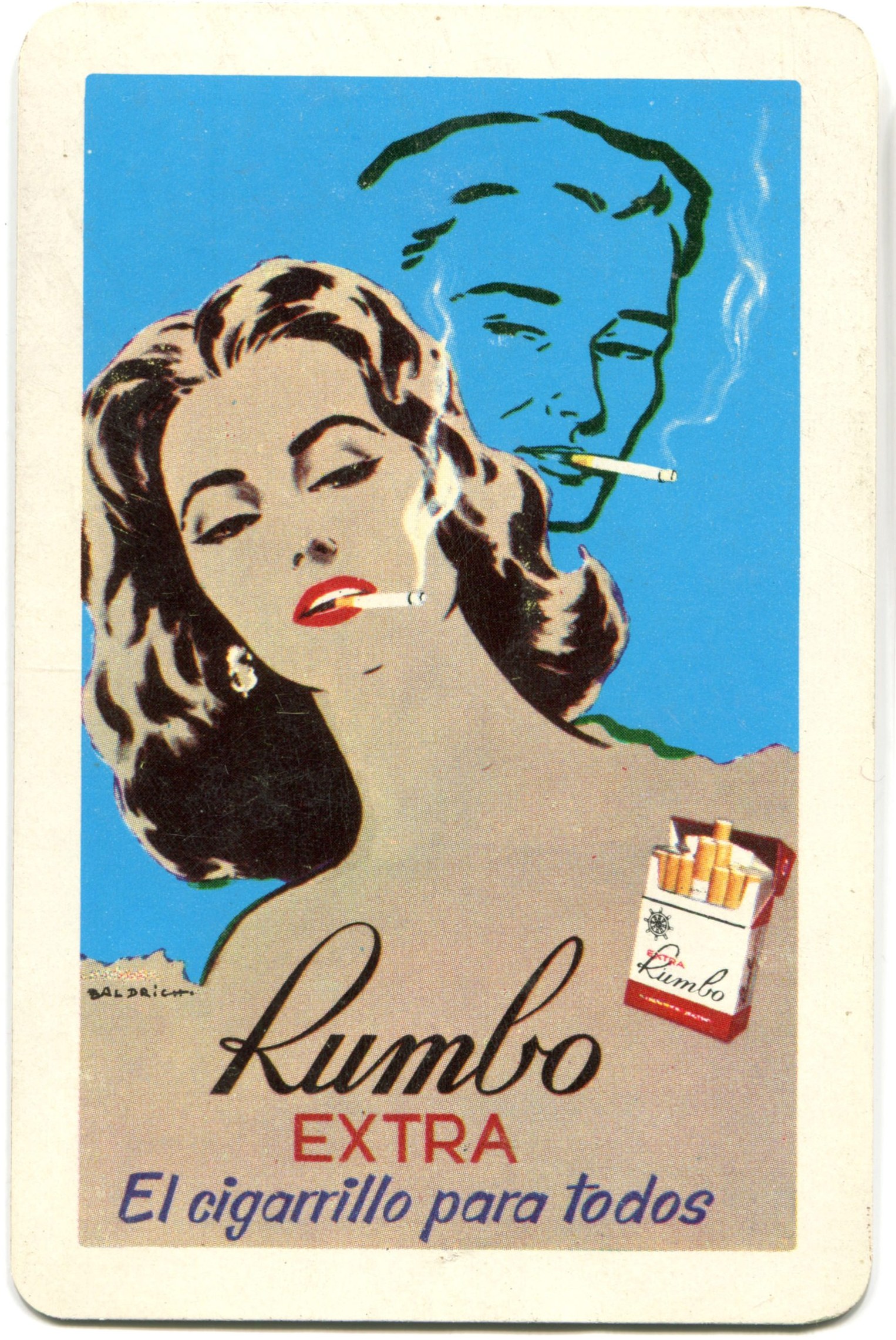 Calendario de bolsillo de los cigarrillos Rumbo Extra (1965) (1)