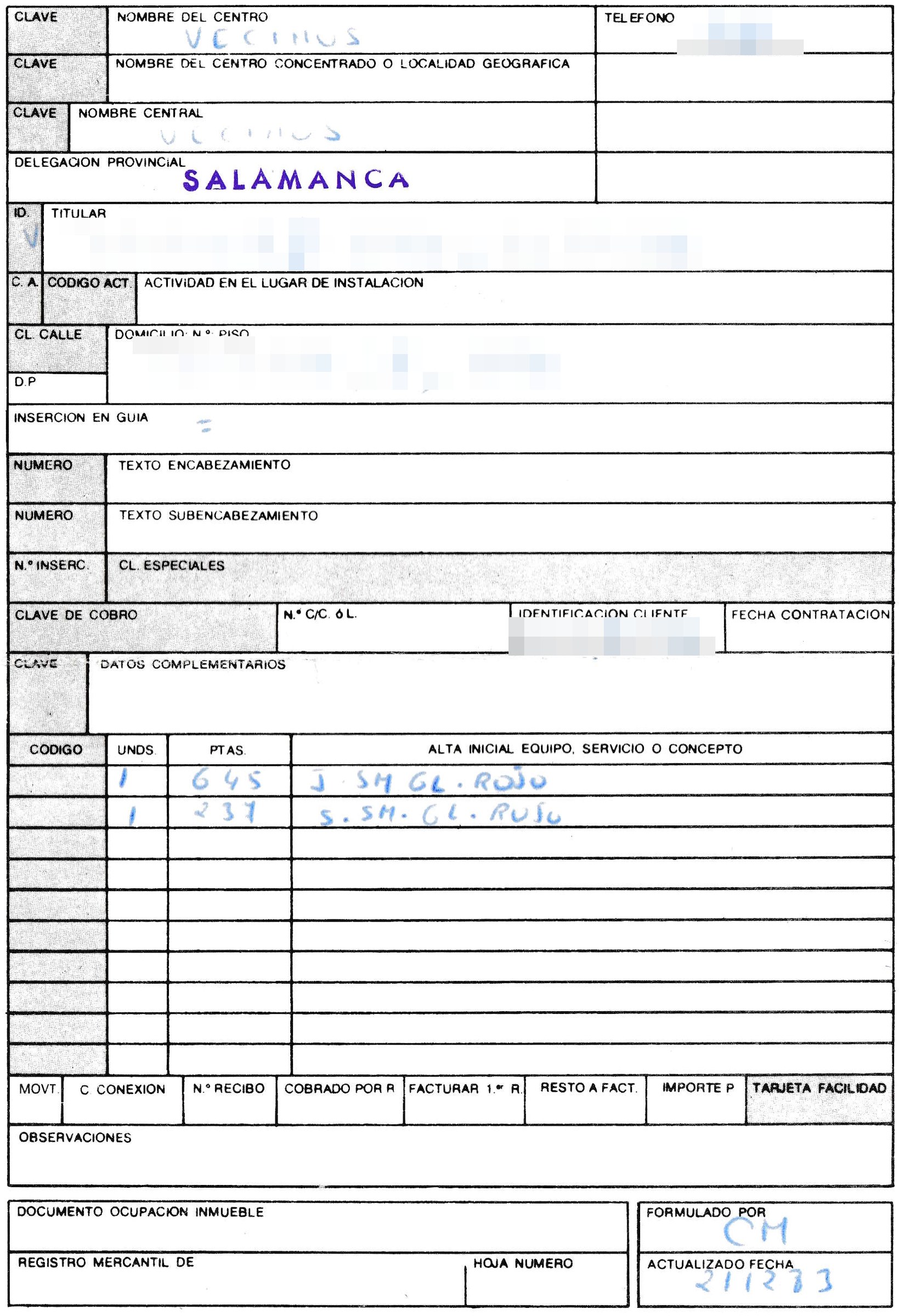 Contrato de abono al servicio telefónico de la CTNE (1985) (4)
