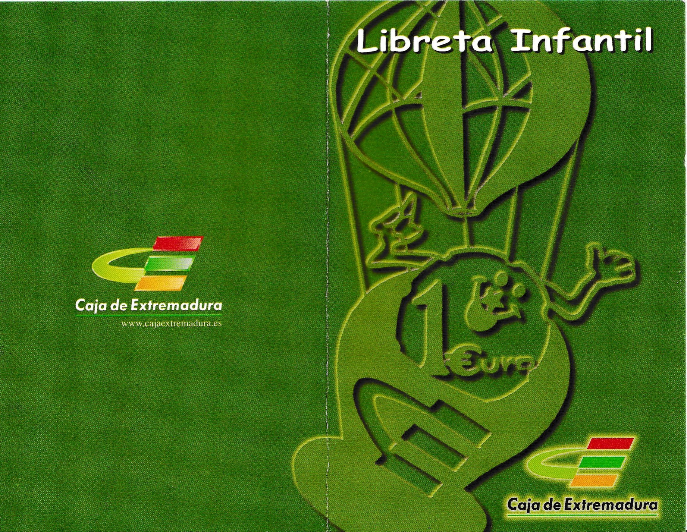 Folleto de la Libreta Infantil de Caja de Extremadura (2001), exterior