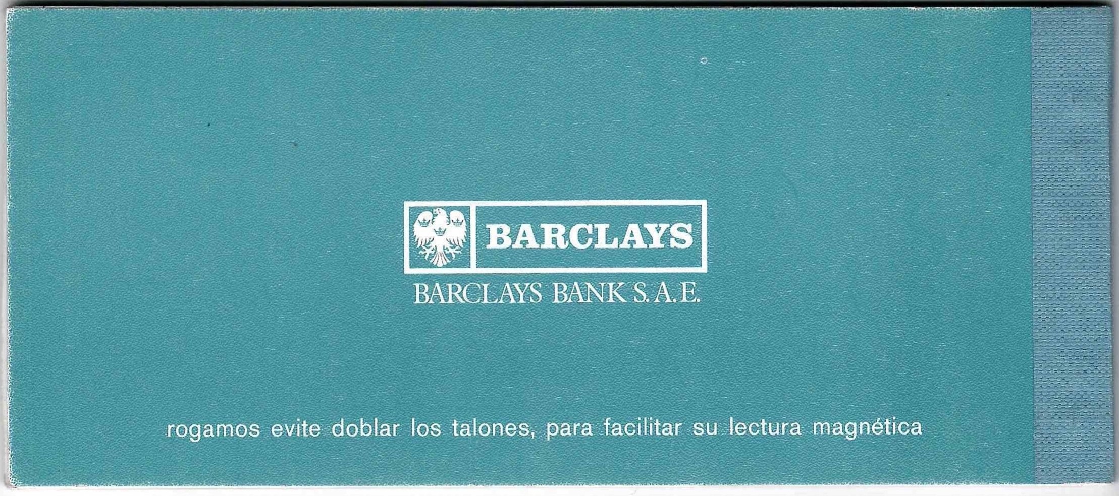Talonario de cheques de Barclays Bank (1)