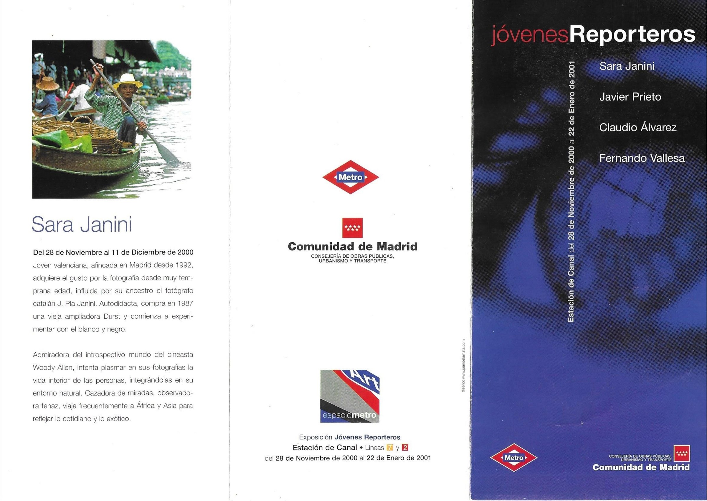 Folleto de la exposición «Jóvenes Reporteros» de Metro de Madrid (2000) (1)