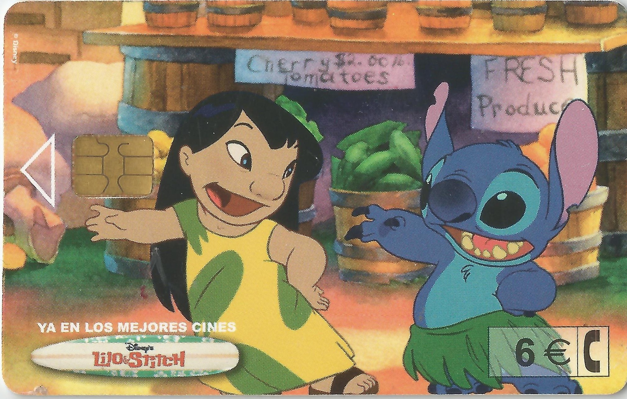 Tarjeta telefónica con publicidad de Lilo & Stitch, de Disney (2002) (1)