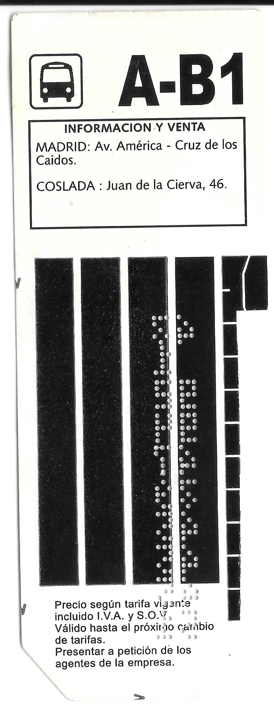 Bonobús de ETASA (años 2000), reverso